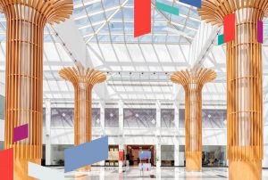 Interior view of SPC Free Zone in Sharjah, featuring modern architecture.