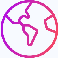Globe icon with gradient colors