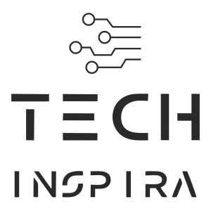 Tech Inspira logo with circuit design.