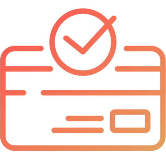 Illustration of a card with a check mark overlay