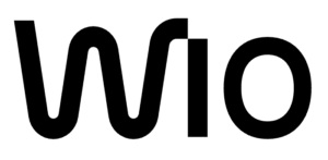 Abstract black text logo spelling 'Wio'.